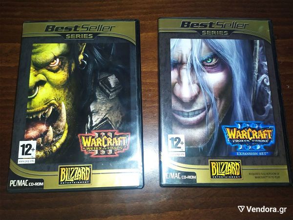  Warcraft 3 Reign of Chaos + Warcraft 3 Frozen Throne Expansion PC CDROM