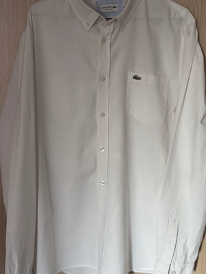 Мъжка риза Lacoste Large употребявана, бяла