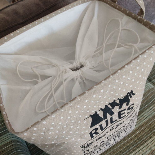 Storage basket with handles, new, thick canvas fabric