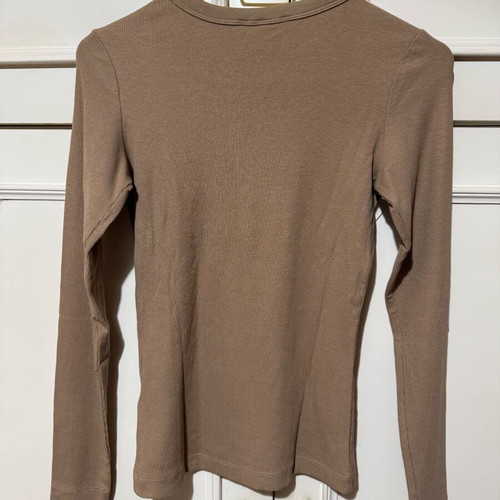 H&M Ribbed Beige Blouse New, Size S