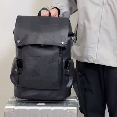 Unisex backpack new with patchwork design, synthetic leather