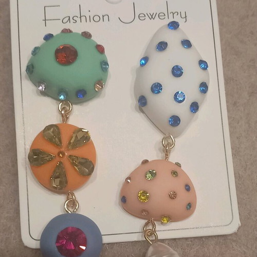 Modern earrings for pierced ears new, multicolored