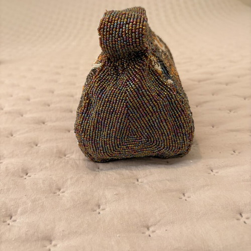 Evening bag with beads like new, colorful