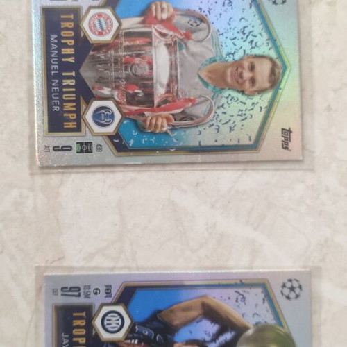 Match Attax 2025 Trophy Triumph cards like new, set of 5