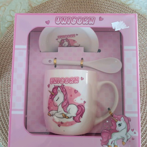 Ceramic unicorn mug set with saucer and spoon and PJ Masks mug new