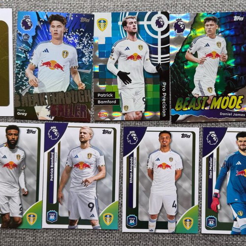 Leeds Lot Cards Topps PL 25/26 New, base inserts and parallel