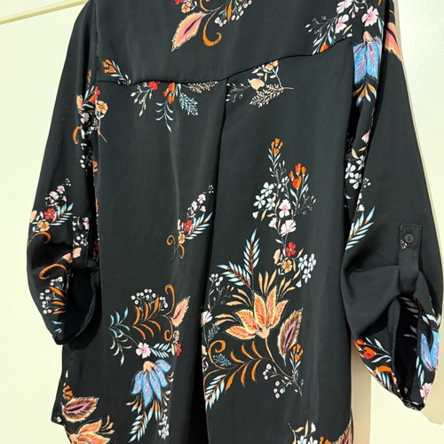 Stradivarius black floral shirt like new