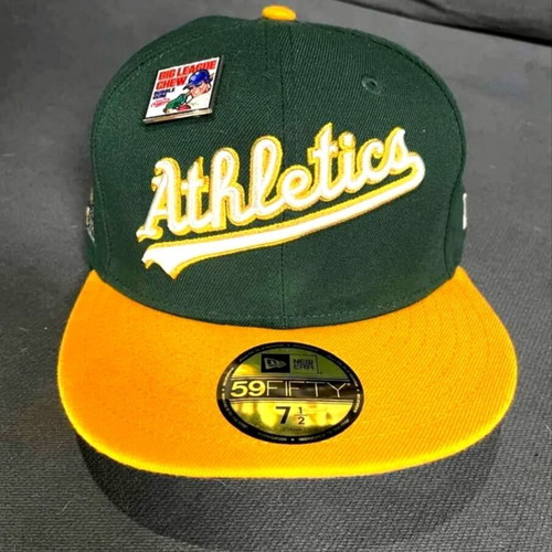 New Era 59FIFTY Oakland Athletics fitted cap, green and yellow, size 7 1/2