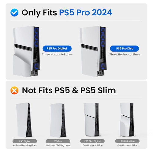KIWIHOME Cooling Fan for PS5 Pro with 4 Fans and USB 3.0 Port