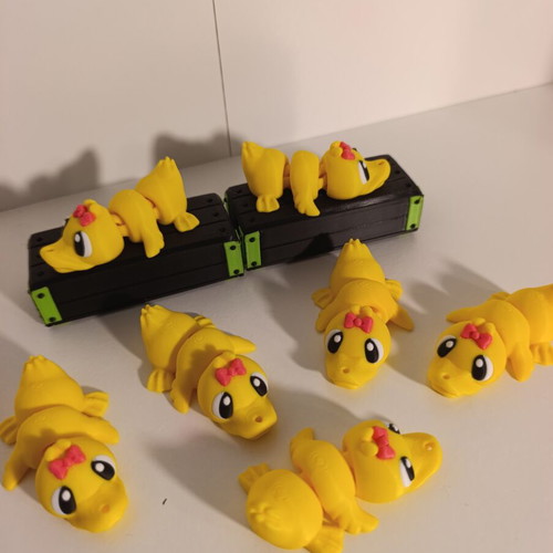 Flexi Duck Keychains 3D printed with movable body