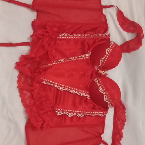 Red bustier like new, size S, missing strap