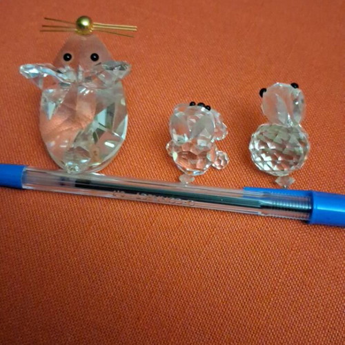 Crystal animal figurines like new, set of 3 pieces