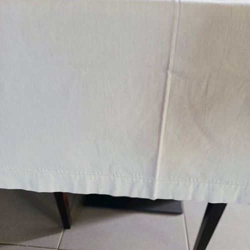 Tablecloth handmade classic white cotton 200x175 cm like new