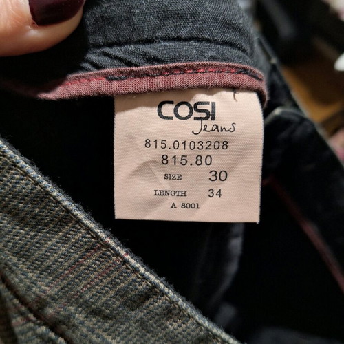Cosi Jeans men's checkered jeans like new, gray brown
