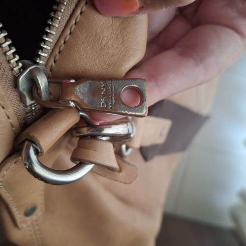 DKNY leather large beige bag used with crossbody strap