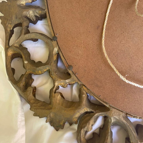 Antique mirror used with hand-carved frame over 100 years old