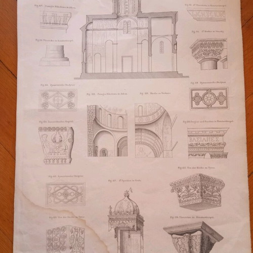Architectural drawing used, the architecture of churches and monasteries in the East