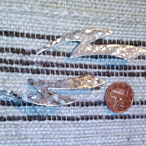 Silver handmade lightning bolt earrings like new