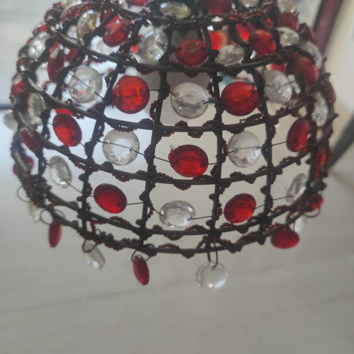 Atmospheric lamp with beads, 21.5 cm diameter