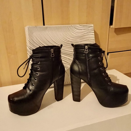 Exe leather ankle boots new, black, size 40