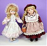  Δύο όμορφες πορσελάνινες κούκλες Γερμανίας (1 κούκλα+άλλη 1 κούκλα δώρο)