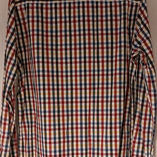 Massimo Dutti checked shirt used, size L, white and red
