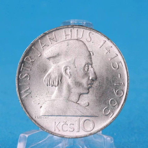 Czechoslovakia 10 Korun 1965 used silver coin
