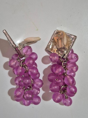 Lilac earrings with clip 8.5cm like new