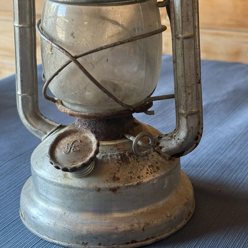 Antique oil lamp used