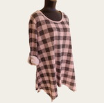 Plus Size Pink Checkered Blouse (XL/2XL)