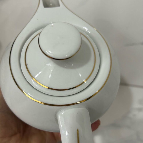 Porcelain spout Hollóházi like new, rare, gold rim