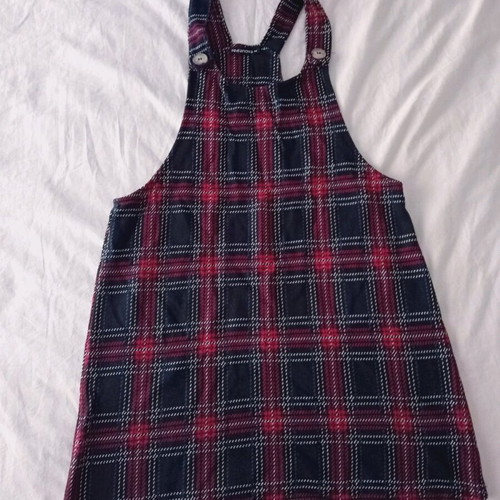 Terranova checked salopette dress like new, size M
