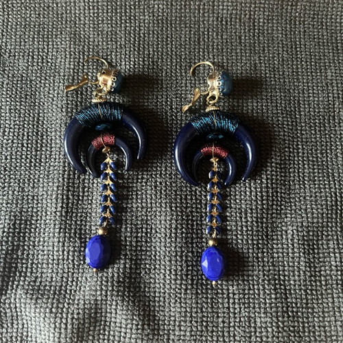 Moon earrings new, blue