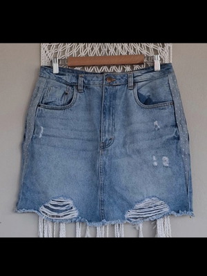 Denim φούστα Pink Woman μεταχειρισμένη, μέγεθος XL, μπλε