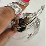 Bracelet and ring set new silver