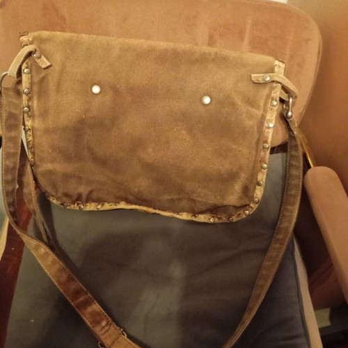 Reeplay women's crossbody bag like new, leather and thick fabric, brown