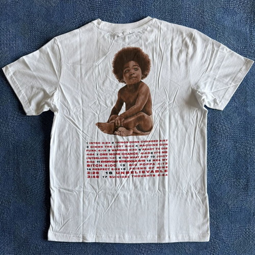 Mister Tee Notorious BIG T-shirt, white, size L