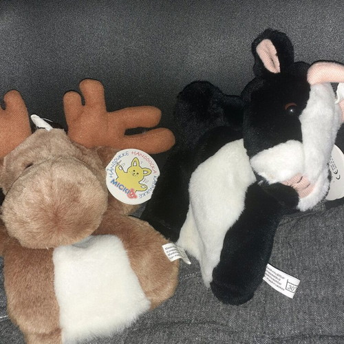 Plush finger puppets new, set of two animals