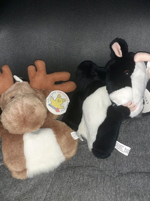 Plush finger puppets new, set of two animals