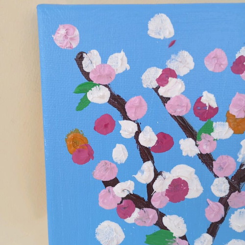 Almond tree painting acrylic on canvas like new