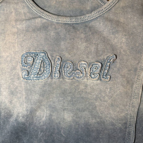 Diesel Logo Tank Top Blue Acid Wash, Size M