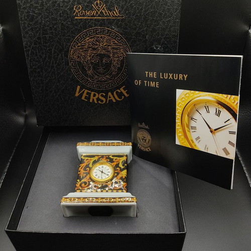 Versace Original Rosenthal Barocco Table Clock Rare