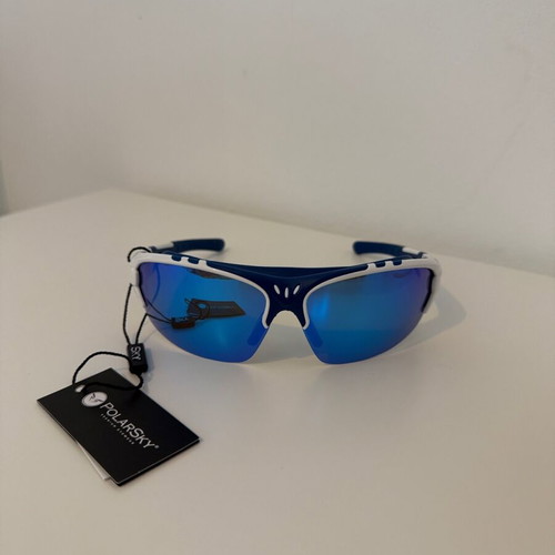 PolarSky Polarized Sports Sunglasses New White Blue