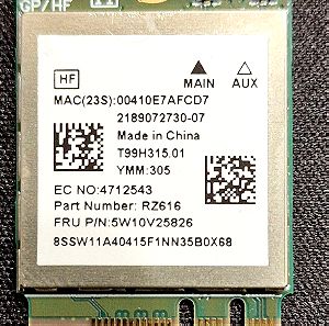 Wifi 6E m2 card AMD - Mediatek RZ616