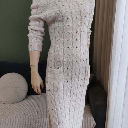 Knitted midi dress like new, beige, Casual Attitude, size L