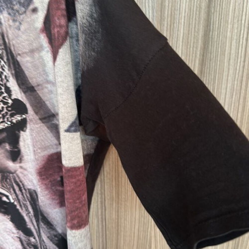 Bershka blouse used, black, size S with front design