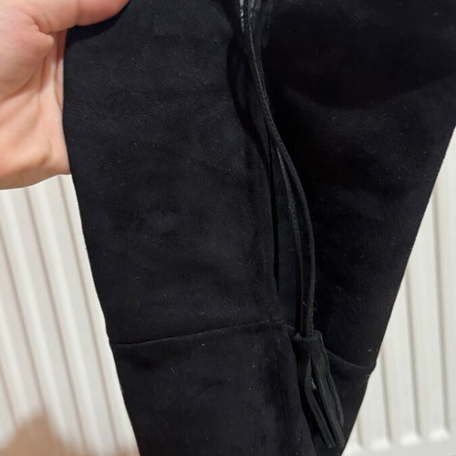 Women's suede leather boot size 39 black used Made in Italy