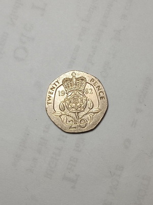 20 πένες Elizabeth II 1982 βρετανικό νόμισμα