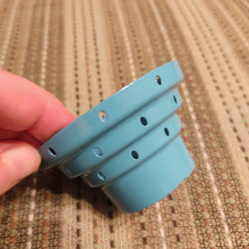 Metal tealight holder, blue