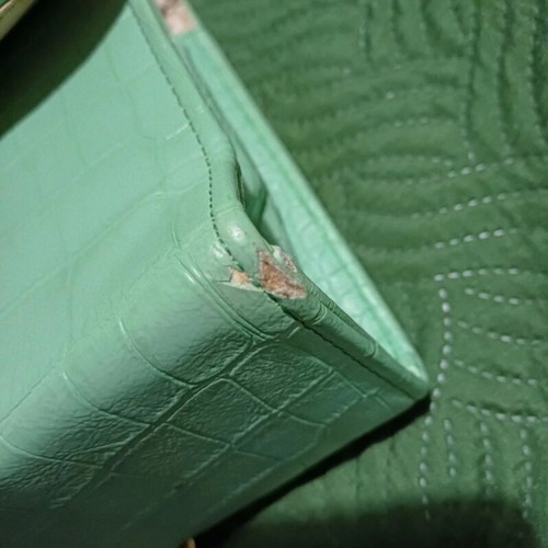 Vintage shoulder bag used, green and turquoise
